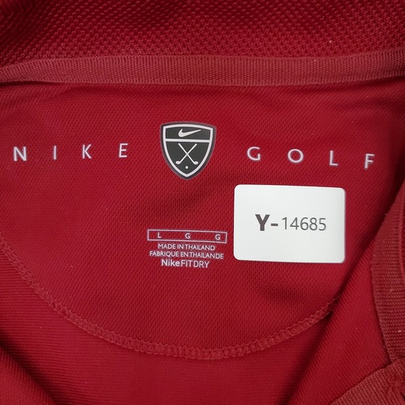 Nike Golf Men Polo Shirt Large Red Swoosh Logo Embroidered Short Sleeve Collar - Picture 2 of 10